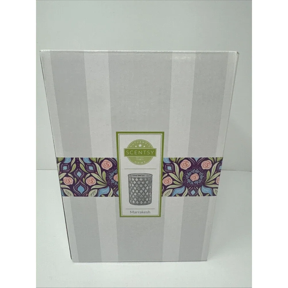 Scentsy Wax Warmer Marrakesh Blue Glass Design NEW Retired Eastern Flair
